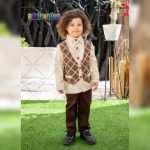 لباس پیش دبستانی کرمی قهوه ای