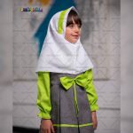 مقنعه پیش دبستانی رنگ سفید فسفری کد 32