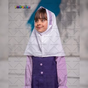 مقنعه پیش دبستانی رنگ سفید راه ریز بفنش کد 22
