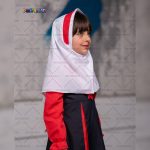 مقنعه پیش دبستانی رنگ سفید قرمز کد 18 و 26