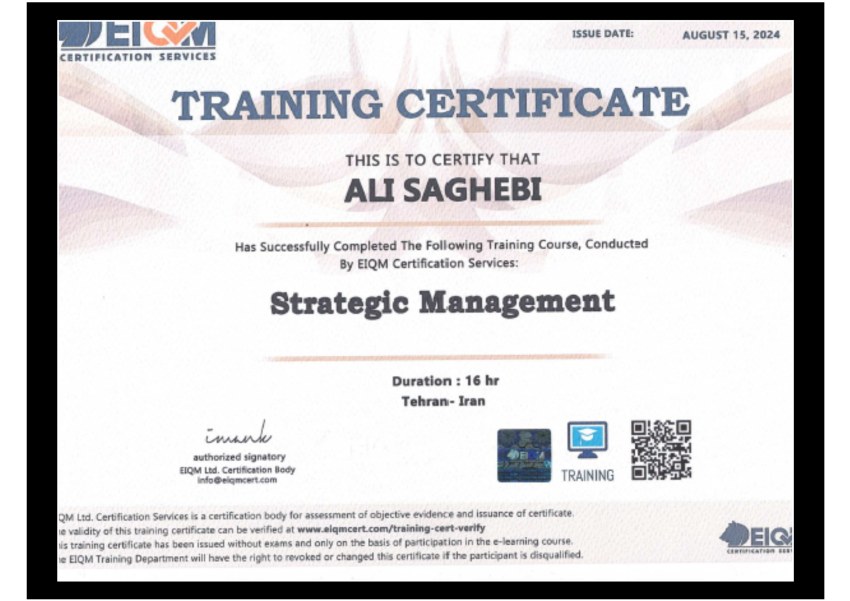 TRAINING CERTIFICATE