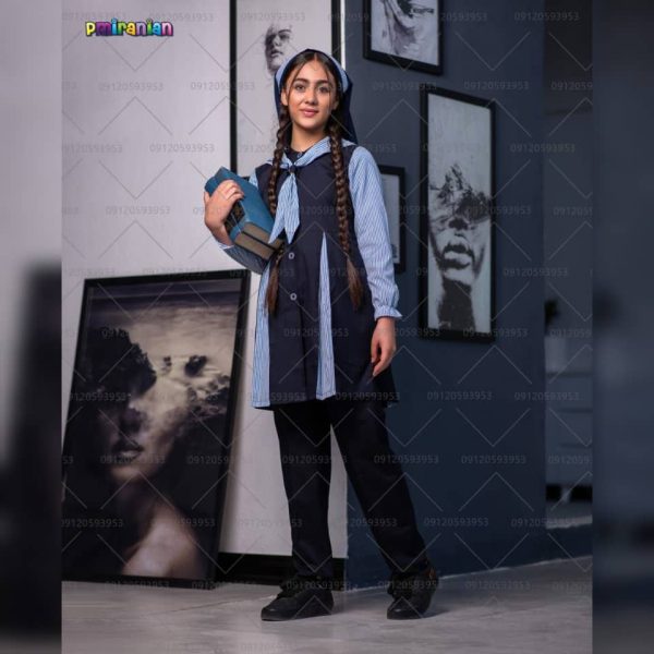 مقنعه تک دبستان طرح آسمان کد 51 - تصویر 2