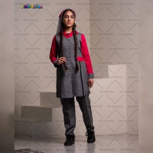 لباس دبستان دخترانه طرح رنگین کمان کد 59