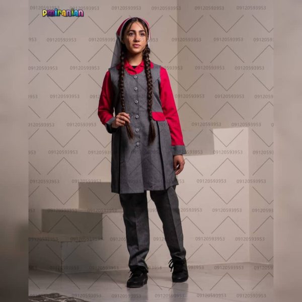 مقنعه تک دبستان طرح رنگین کمان کد 59 - تصویر 2