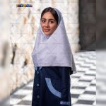 مقنعه تک دبستان طرح مهتاب کد 56 - 1