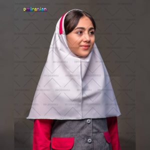 مقنعه تک دبستان طرح رنگین کمان کد 59