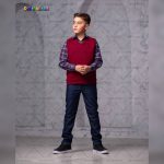 لباس فرم دبستان پسرانه مدل سبلان زرشکی کد 81 - سایز 11